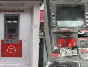 Zonguldak’ta ATM’yi Ateşe Verdiler!
